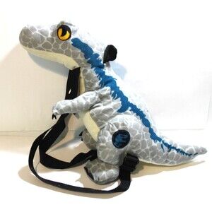 Jurassic World Dinosaur Plush Backpack 16" Stuffed Animal Zipper Pouch Straps